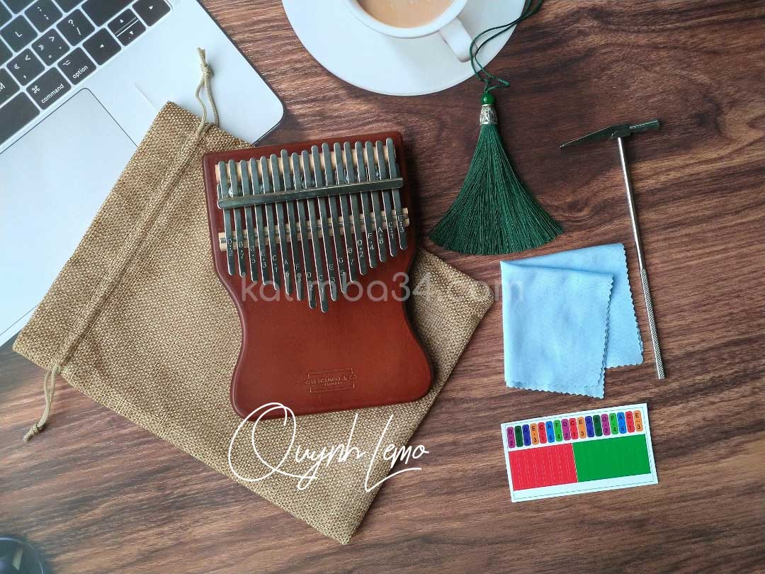 Đàn Kalimba 17 phím gỗ Manhogany dáng khuyết 03
